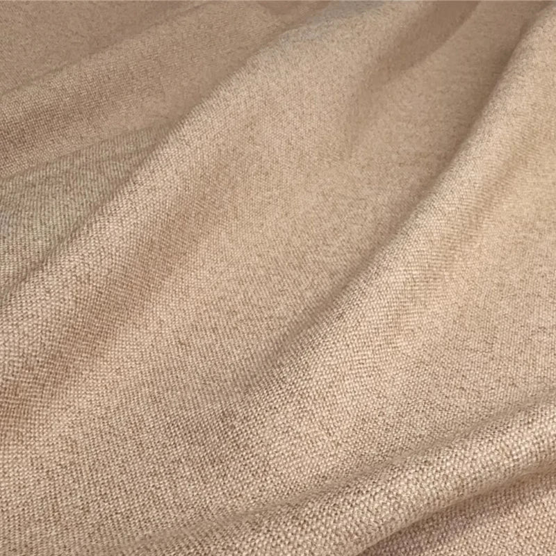 L100cm X W145cm Tweed Fabric Home Handmade Wheat Beige Herringbone Jacquard 100%Wool Womens Vintage Fall Winter Fashion Textile