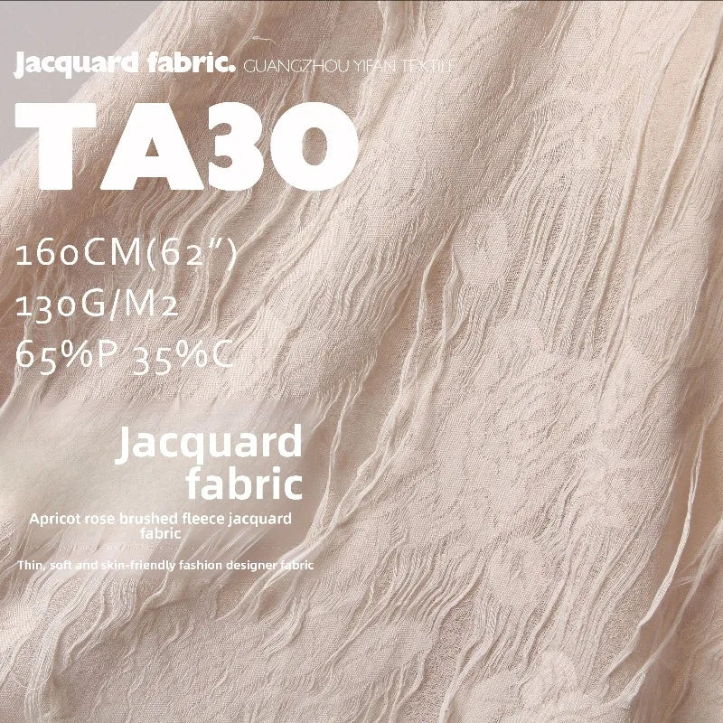 Rose Brushed Texture Knit Soft Jacquard Fabric for Cotton Light Thin Dress Knitwear Cloth Diy By The Meter Sewing Material