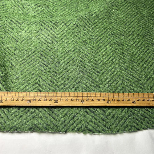 Basil Green Shadow Jacquard Scottish Woven Premium Wool Blend Textured Imported Handbag Fabric Luxury Soft Durable Crafting